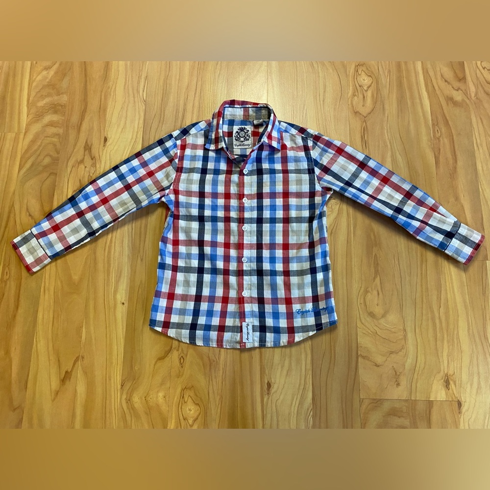 Boys English Laundry Plaid Button Up Shirt 7